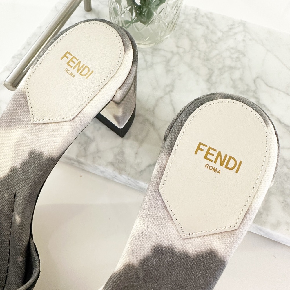 FENDI Tie Dye Logo Embroidered Sandal - Picture 8 of 8